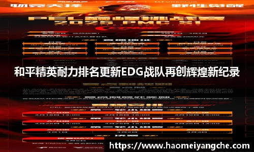和平精英耐力排名更新EDG战队再创辉煌新纪录