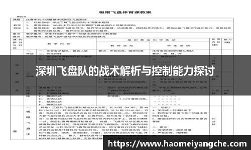 深圳飞盘队的战术解析与控制能力探讨